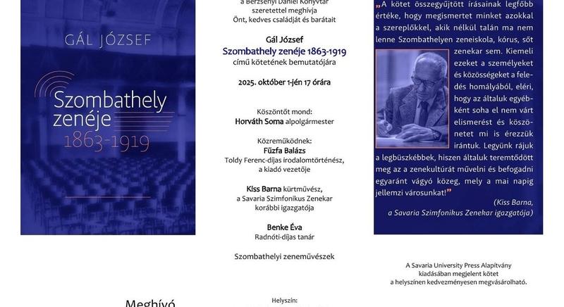 Szombathely zenéje – kötetbemutató a Berzsenyi Dániel Könyvtárban