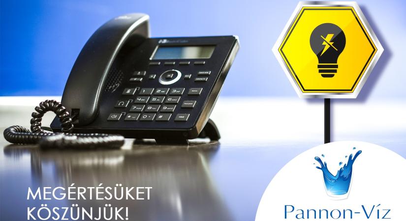 Pénteken szünetel a Pannon-Víz központi telefonszáma