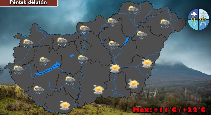 Pénteken is hűvös lesz, helyenként még eshet is
