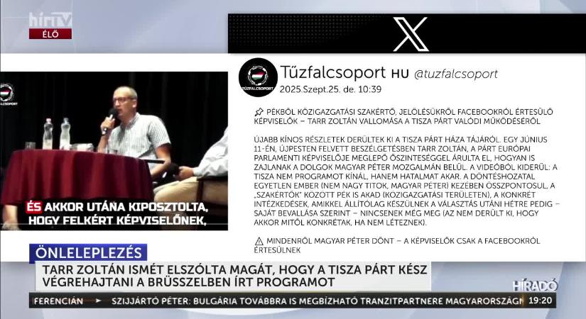 Tarr Zoltán ismét szólta el magát: a Tisza Párt kész végrehajtani a Brüsszelben írt programot az uniós pénzekért cserébe  videó