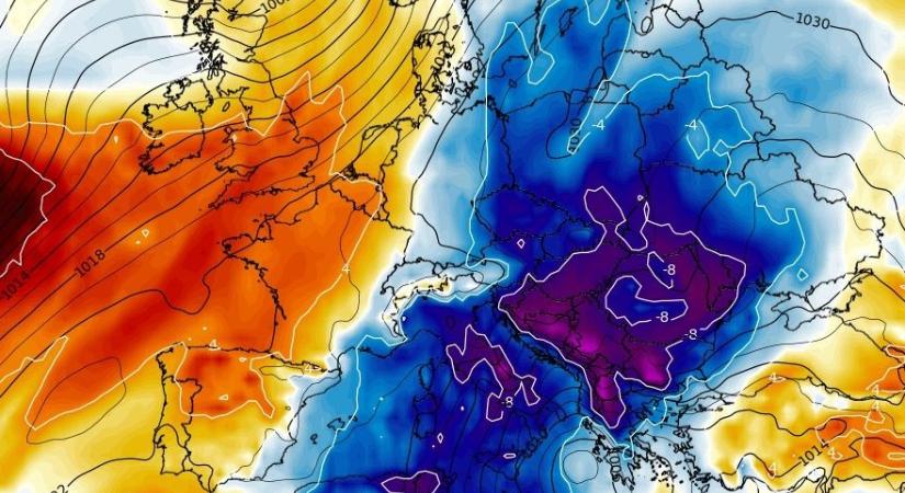 Térképeken a markáns időjárási fordulat: így árasztja el a hideg Közép-Európát
