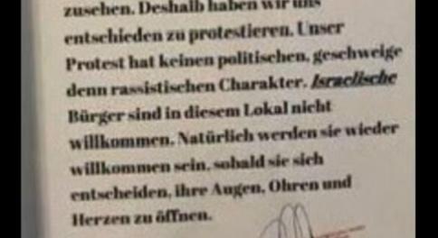 „Izraeli állampolgárokat nem látunk szívesen!” – üzente egy bajorországi olasz pizzéria