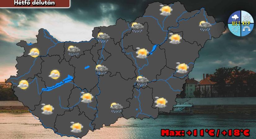 A hét első napján is marad a változékony, hűvös idő