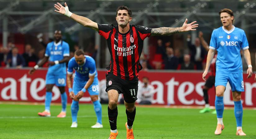 Serie A: Pulisic góljával nyert az AC Milan a címvédő Napoli ellen! – videóval