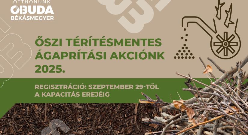 Őszi ágaprítási akciót hirdetünk – Önkormányzatunk térítésmentes, környezetbarát kezdeményezése