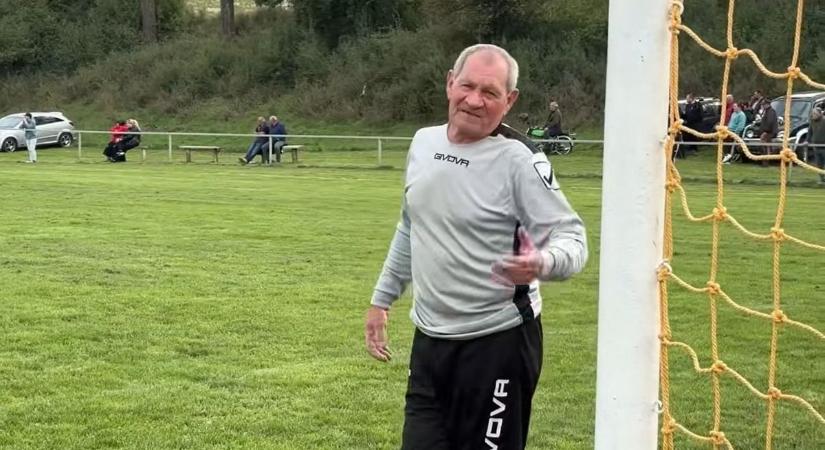 Hetvenkét éves kapussal nyert 9-1-re a megyei focicsapat ( videó)