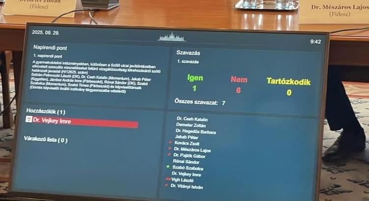 Dobrev Klára: A kormánypártok leszavazták a vizsgálóbizottság felállítását a Szőlő utcai botrányban