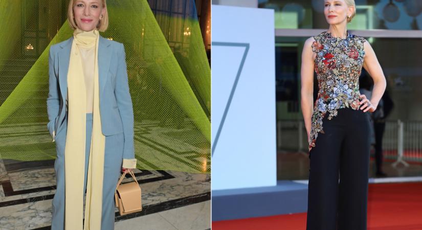 Imádjuk az 51 éves Cate Blanchett nőies szettjeit: a színésznő a modern sikk megtestesítője