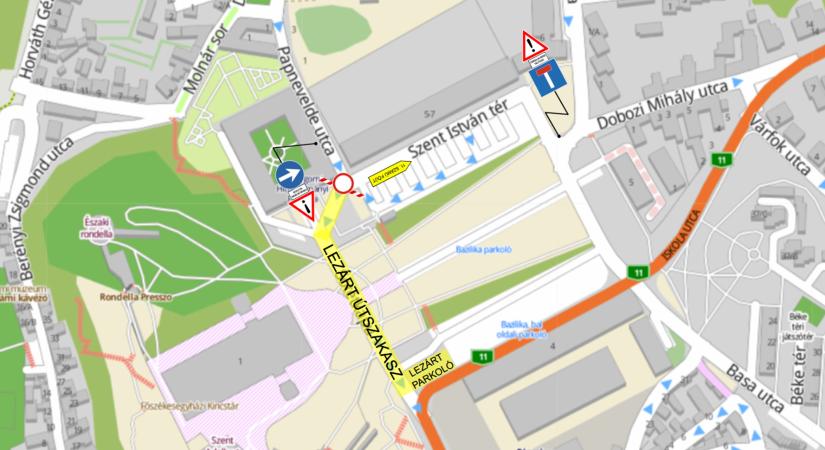 Útlezárás az esztergomi Sötétkapunál