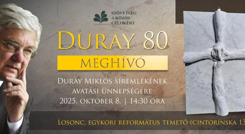 Október 8-án avatják fel Duray Miklós síremlékét Losoncon