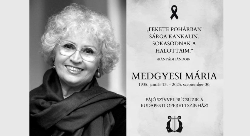 Elhunyt Medgyesi Mária