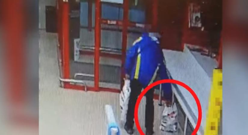 Őrizetlenül hagyott szatyorra csapott le a férfi a tatai boltban: videón a lopás