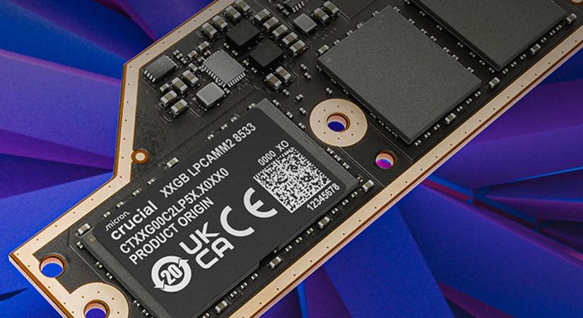 A Micron már szállítja LPDDR5X-8533 MT/s sebességű, Crucial márkájú LPCAMM2 memóriamodulját