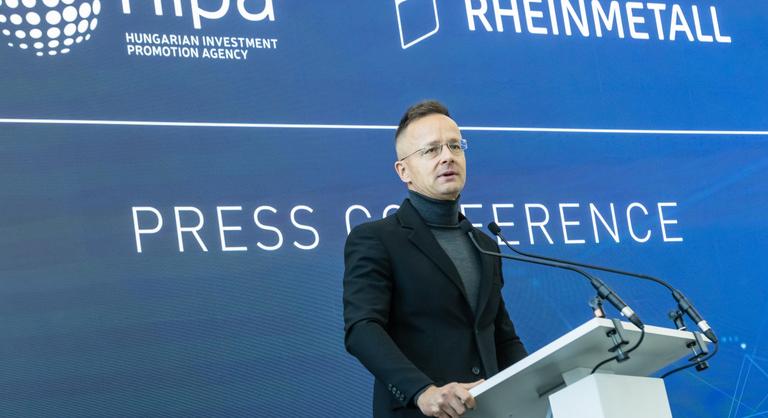 Szijjártó Péter a Rheinmetall beruházás-bejelentésén: Alpári nyilatkozatok érkeznek Kijevből