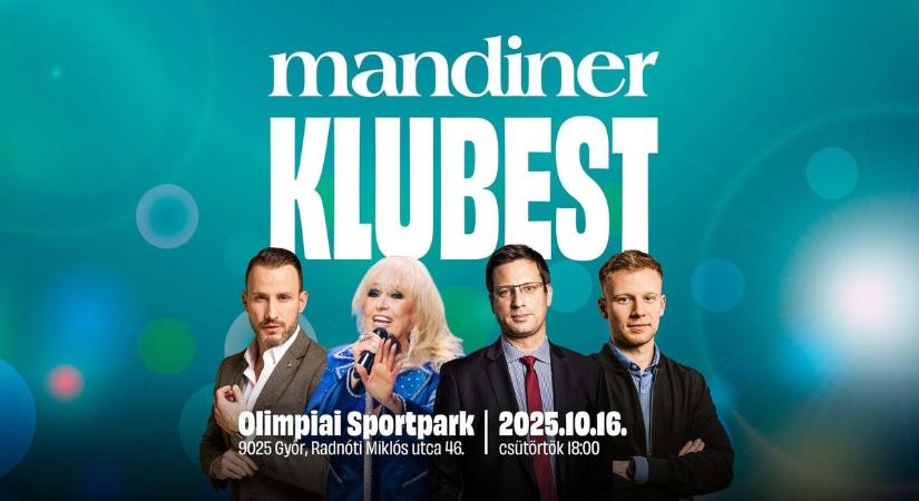 Október 16-án Győrbe érkezik a Mandiner Klubest – közélet, kvíz és élő zene egy estén!