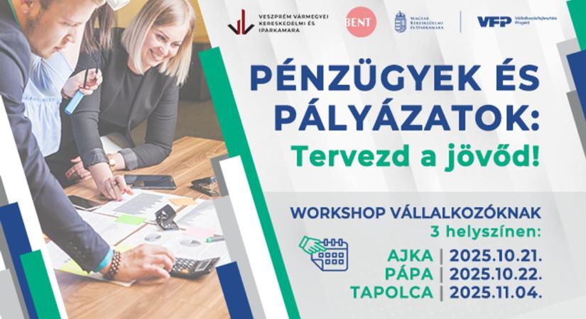 Pénzügyek és pályázatok: Tervezd a jövőd! – háromhelyszínes workshop vállalkozóknak