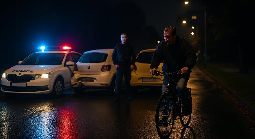 Ittasan vezetett, nekiment egy autónak, a rendőrök szabadon engedték, hazafelé ellopott egy biciklit
