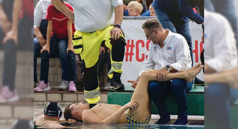 Úgy tűnt, hogy lebénult, mentő vitte el a meccsről a KSI vízilabdázóját