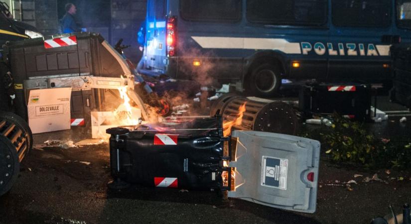 „Ezek nem tüntetők, hanem bűnözők” – órákig tartott Rómában a palesztinpártiak és a rendőrök összecsapása