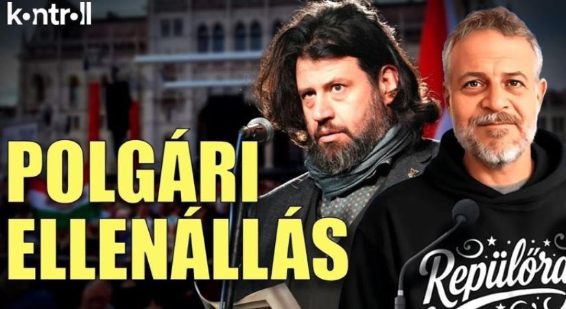 ÉLŐ: Puzsérék tüntetése Juhász Péter mellett a Kossuth téren