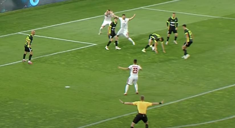 NB II: 5 másodperc, 2 kezezés, 0 büntető - videón a Honvéd-meccs extrém jelenete