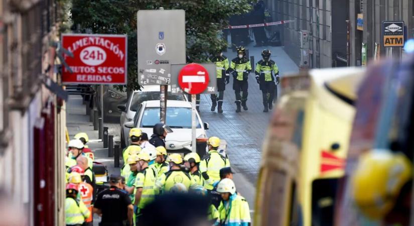 Részben összeomlott egy épület Madrid központjában