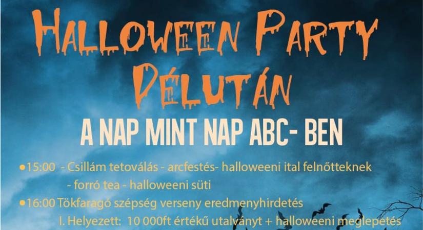 Halloween Party Délután a Nap mint nap ABC-ben