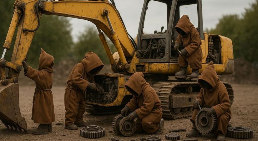 Amikor kilopta a somogybabodi telepről, még munkagép volt, néhány órával később már fémhulladék