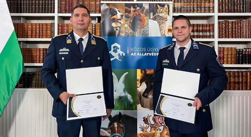 Az év állatvédő rendőre díjat kapott két Veszprém vármegyei rendőr