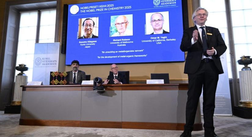 A fémorganikus térhálók kifejlesztői vehetik át idén a kémiai Nobel-díjat