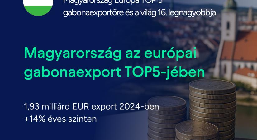 A TOP5 exportőr között vagyunk Európában, a búza és a kukorica hajtják a kivitelünket