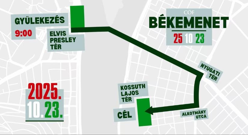 A CÖF bejelentette az október 23-i békemenet útvonalát