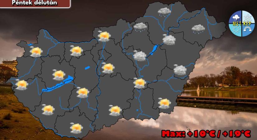 Szeles lesz a péntek, kisebb eső, zápor is előfordulhat