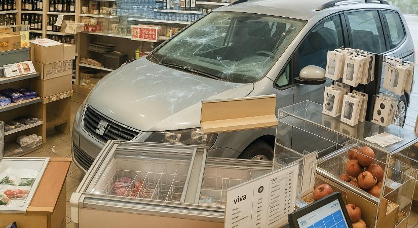 Betolta a shopba az előtte álló autót egy Pest vármegyei benzinkúton egy másik autós