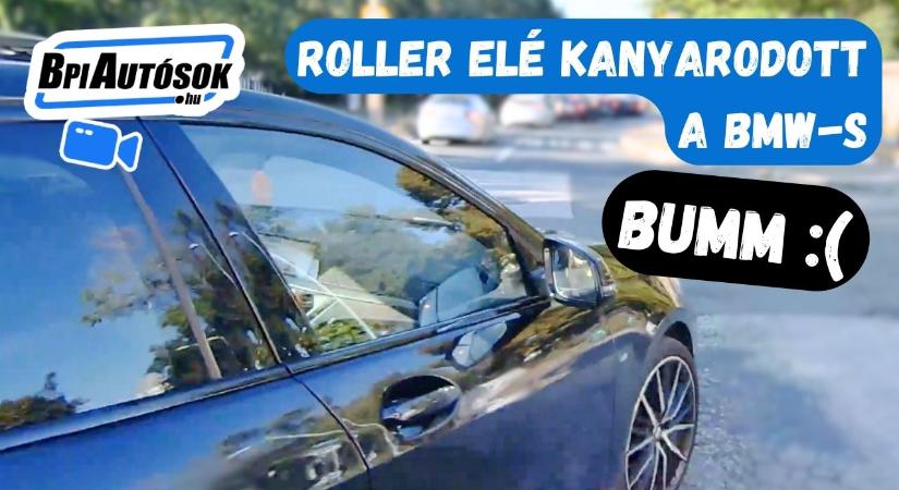Egyik BMW-s szalagkorlátnak csapódott, a másik meg rolleres elé kanyarodott