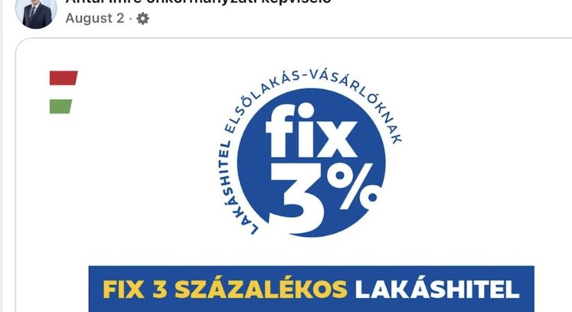 Antal Imre augusztusban megosztotta és lájkolta az Otthon Start Programot