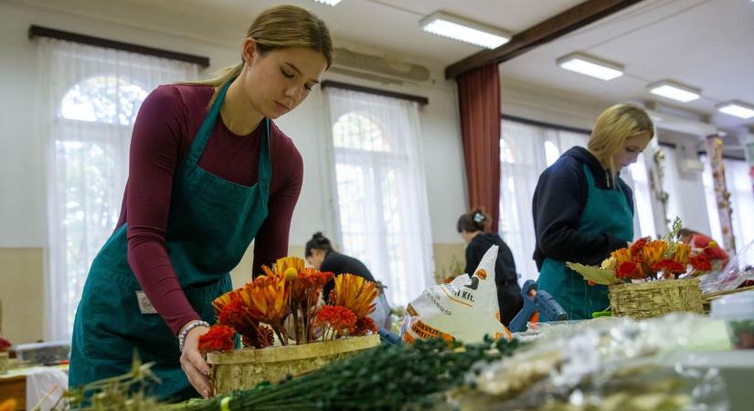 Őszi ihletésű szárazvirág-díszek legjobbjait értékelték a versenyen – fotók