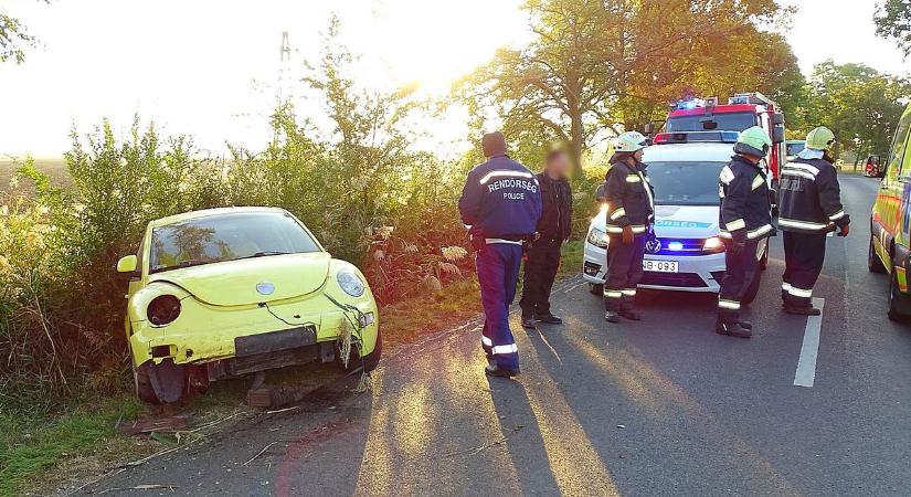 Elvesztette az irányítást, majd az árokba hajtott – fotókon a hódmezővásárhelyi baleset