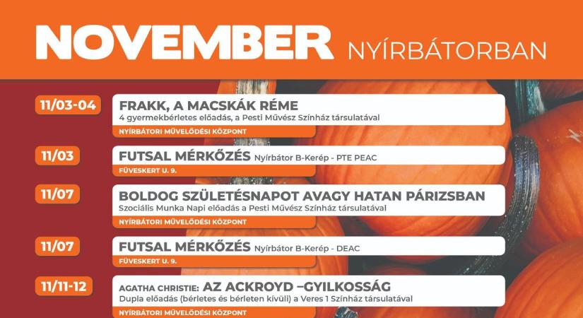 Novemberi programajánló