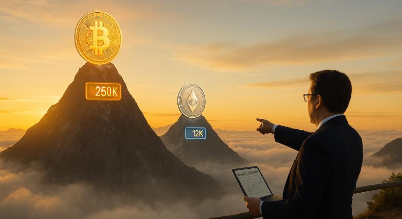 Tom Lee 250 000 dolláros Bitcoin- és 12 000 dolláros Ethereum-árfolyamot jósol az év végére