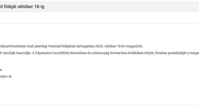 Hamis Freemail-üzenet terjed – ne kattintson a linkre!
