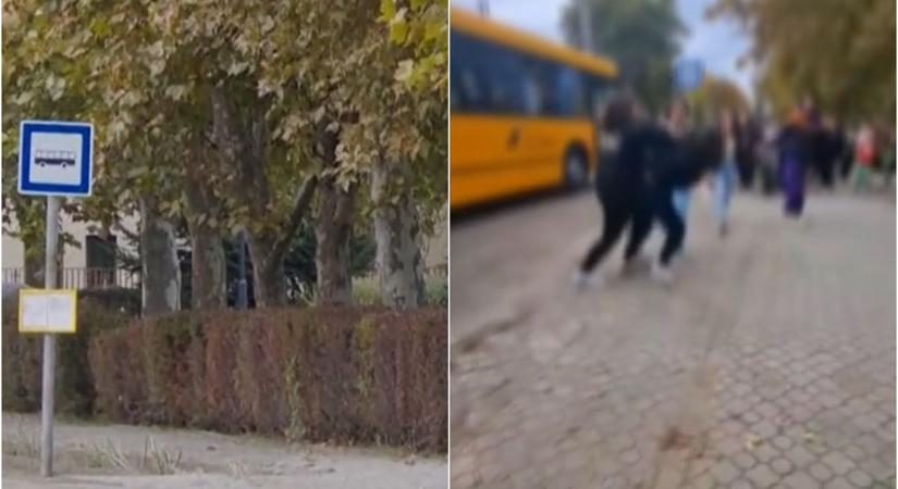 Brutális tömegverekedés Szabolcs határában! A buszmegállóban gyepálták egymást a lányok, vett mindent a kamera