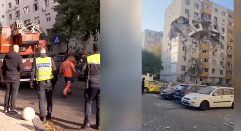 Gázrobbanás szakított ki több bukaresti lakást egy panelból – videókon a helyszín