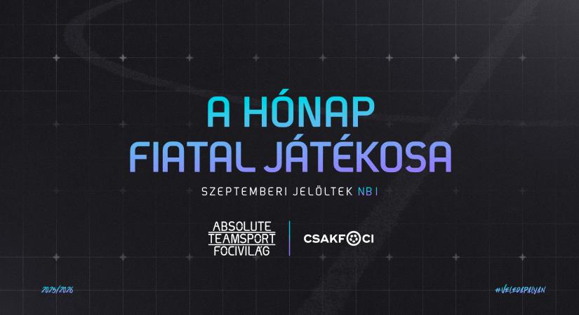Újra itt az ATS Focivilág és a Csakfoci közös díja: Szavazz szeptember legjobb NB I-es fiataljára!