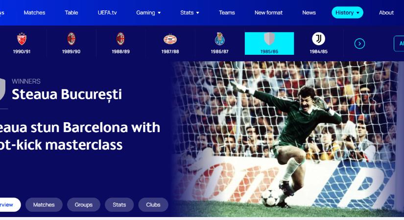 Átíródott az FCSB-történelem az UEFA-honlapján