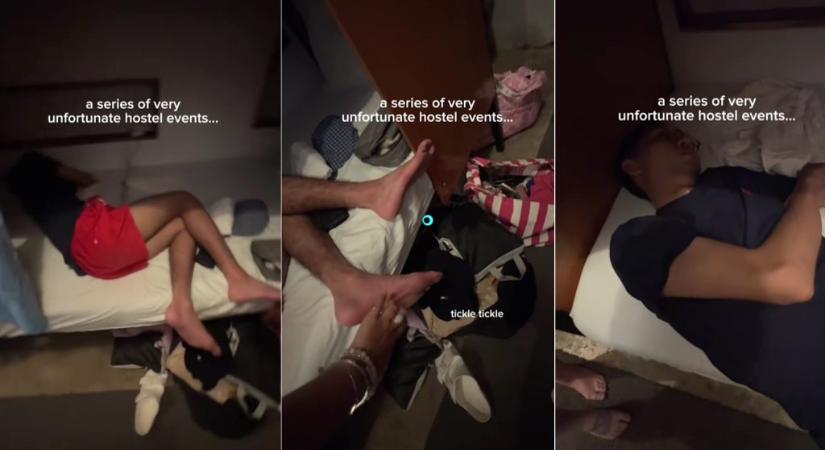 Ismeretlen, felébreszthetetlen alvó férfit talált a skót nő a hostelszobájában – videó