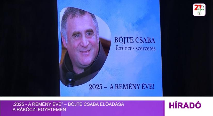 „2025 - a remény éve” – Böjte Csaba előadása a Rákóczi egyetemen (videó)