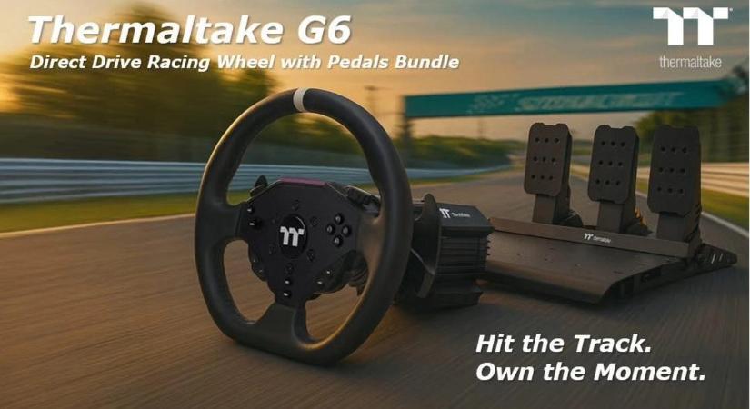 Bemutatkozott a Thermaltake új szimulátorrendszere, a kormányt és pedálokat is magába foglaló G6 Direct Drive
