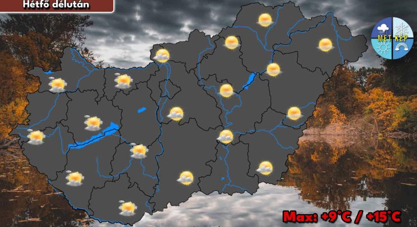 Hétfő délutánra egyre többfelé megnövekedhet a felhőzet
