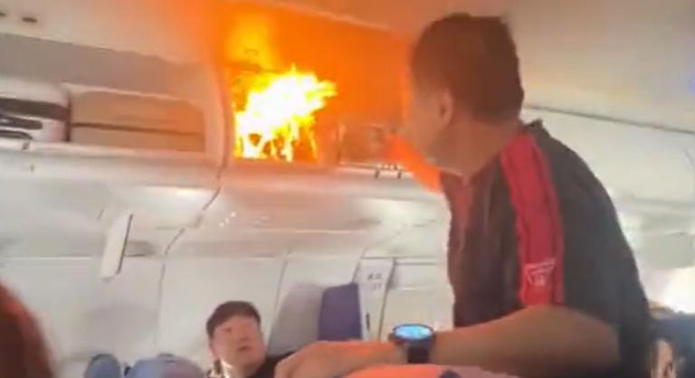 Pánik a fedélzeten: 10 ezer méter magasban kapott lángra a poggyásztartó az Air China egyik járatán